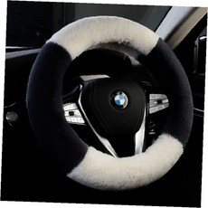 자동차 핸들커버 차량용 스티어링 휠 커버 운전 그립감 향상 보온 보호 장식 실내, 블랙화이트_FREE