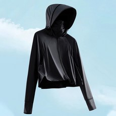 黑膠防曬衣女冰皮原紗防紫外線UPF50+可拆卸大帽檐短款防曬衣