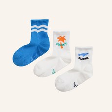 아동 주니어 미끄럼방지 양말 선셋블루 3종 세트