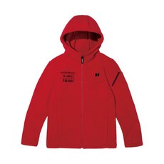 험머 H1 여성 그래픽 로고 보아 플리스 본딩 후드 자켓 레드