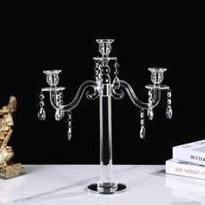 歐式水晶玻璃燭臺 婚禮擺件 家居裝飾, 3頭款38*45cm高