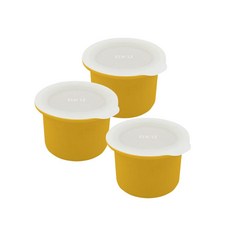 실리콘 소분 보관 용기 베이비포션 S/M 2세트 구성 디자인앤쿠 미니멀캡슐, 3개, 머스터드, 35ml