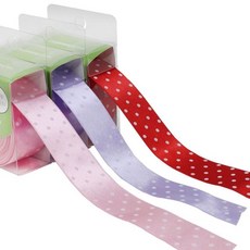 라라뷰 롤리본) 주자땡땡이 리본 25mm 3종 백화점선물포장 리본부자재 스트링끈 일반상품, 1개