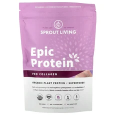 새해 건강을 선물하세요 Sprout Living Epic Protein® 프로 콜라겐 유기농 식물성 단백질 + 슈퍼 푸드 336g(0.7lb) 특별관리진행, SproutLivingEpicProtein프로콜라겐유기, 336g, 1개
