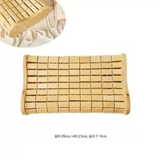 찜질방베개 나무베개 대나무 통풍 수련원 가장자리 원목 구슬 단단한 죽부인, E_물결형 베개 39*23*7~9cm