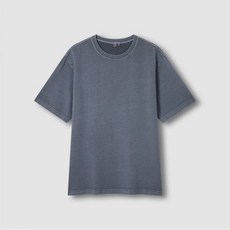 [JAJU] 자주 남 워싱 오버핏 반팔 티셔츠_블루 그레이