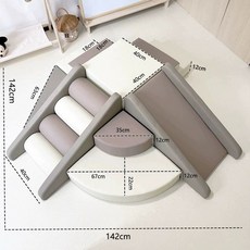 쿠션 미끄럼틀 소파 푹신한 클라이밍 키즈카페 고양이 거실 놀이방 계단 실내 애견 침대 사다리, 작은 7종 세트 모카, 1개