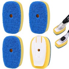 OXO 접시 브러시용 스폰지 브러시 리필 비누 디스펜싱 리필 4팩 스크러버용 스크럽 교체 헤드 핸들에 맞는 헤드 163764, 블루-4팩