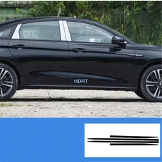 Chery Arrizo 8 2022 + 용 자동차 스타일 창문 유리 몰딩 바디 트림 사이드 커버 스커트 가장자리 액세서리, 01 Black