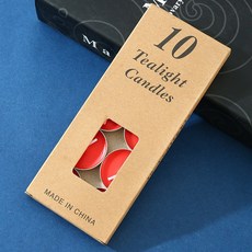 嗨購 情人節10個裝圓形蠟燭 茶蠟 浪漫表白 生日擺圖 小蠟燭批發, 1個, 茶蠟紅色10只盒裝