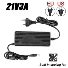 리튬 배터리 팩 충전기 12.6V 6A 5A 21V 4A 3A 고속 (전동 공구용) 5s EU US 플러그, 02 EU, 01 21V3A