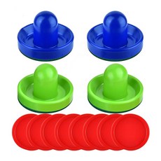 96mm 4 대/갑 ABS 에어 테이블 하키 디스크 액세서리 도구 퍽 푸셔 말렛 테이블 게임 재미있는 장난감 플라스틱, 검정과 녹색, 1개