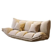 접이식 좌식쇼파 3인용 편안한 소파침대 원룸 다리없는, 180CM 옐로우+2개 쿠션