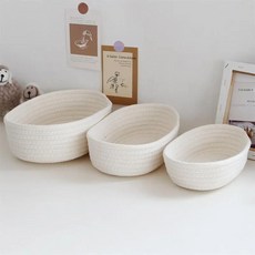 짠 면 로프 보관 바구니 화장품 스낵 보관 상자 데스크탑 보관 바구니 데스크탑 잡다한 키 보관 바구니, 스몰 01, 1개