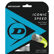 Dunlop SPORTS 스포츠 Iconic 스피드 테니스 스트링 17G 내추럴 12.1m(40피트) 세트, 10.2m(40
