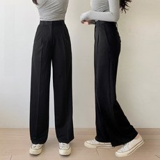 에이린즈 여성 슬랙스 바지 세미와이드 스판 팬츠