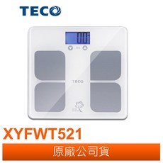 TECO東元 BMI藍光體重計 XYFWT521 強化玻璃, 1個