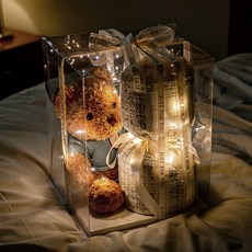 [완제품] 에이무드 LED 곰인형 꽃다발 기념일 선물, 1개, 대형