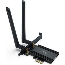 QFly PCIe WiFi 6E 카드 PC 게임용 AX210 네트워크 어댑터 블루투스 5.3 트라이밴드802.11ax 5400Mbps 6GHz 무선 LAN MU-MIMO OFDMA, WiFi 7 (Only for