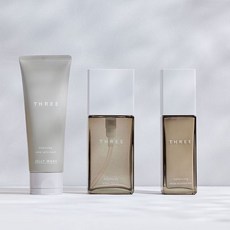 THREE 平衡基萃保養三件組 洗顏凝膠 水凝露 水凝乳 混合肌 油性肌 男性護膚【花花魚】, 1個