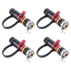 타이어 밸브캡오프로드 모래 타이어 퀵 릴리즈 밸브 4개 자동차 압력 해제 사막 숏 스타일 64mm, 01 Red  Black