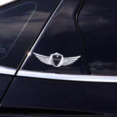 DC 자동차 전차종 익스테리어 날개 레터링 튜닝 엠블럼 호환 몰딩, 실버(1p)