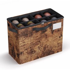 옷장용 바호맥스 신발 정리함 조절 가능한 칸막이와 투명 커버가 있는 소형 패브릭 보관함 입구용 공간 절약 운동화 및 샌들 용기 큐비, Rust Brown-Small 1