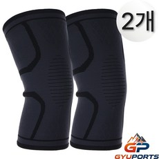 규포츠 편안한 고탄력 무릎보호대, 블랙, 2개