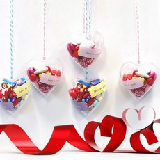 선물포장 사탕포장 5세트 투명하트케이스 KBMKCP, KBMKCP하트목걸이5인