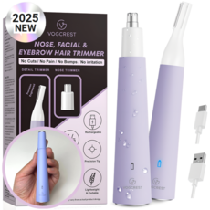 [아마존1위] 보그크레스트 전동 눈썹 코털 정리기 제모기 USB 충전 타입 2 in 1 휴대용, 퍼플