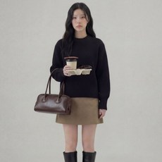 여성 루즈핏 라운드 니트 빅사이즈 하객룩 연말룩 도톰한니트 긴팔니트 기본니트