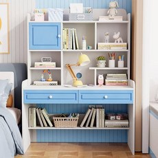 學生書桌書架一體 家用電腦桌 初中生臥室寫字桌 兒童學習桌椅套裝, 80*55*154釐米粉色,是