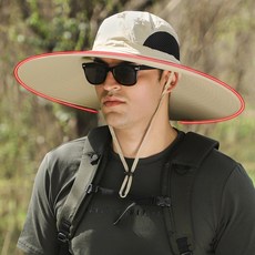 男士大沿防曬帽 登山帽, 卡其色