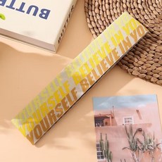 運動髮帶 瑜伽薄款頭帶 跑步健身吸汗透氣彈性髮箍 男女通用, 字母黃色, 1個