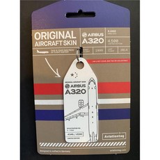 퇴역 항공기 플레인 태그 키링 중국동방항공 A320 B-2400, 화이트 4346, 1개