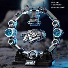 자기부상 모형 블록 교육용 창의력 향상 장난감 데스크탑 선물용 블록놀이 인테리어 효과적인 학습 도구, 1개, 자기 부상 비행선 - 조명 포함 (레고 호환)