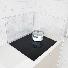 인덕션가림막 PC 투명 인덕션가드 가스렌지칸막이 기름튐방지 싱크대물막이 오염방지 칸막이, 1개