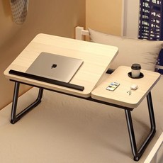 DANGZ 접이식 베드테이블 다목적 5단 각도조절 접이식 책상 침대 테이블, 베이지