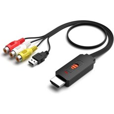 RCA to HDMI 변환기 AV 어댑터 1080P 지원 PALNTSC 호환 WIIWII UPS 원PS2PS3STBXboxVHSVCR블루레이 DVD 등, 신형 스타일-RCA to HDMI 변환기