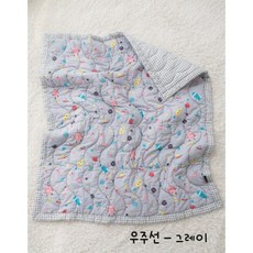 60수 아사면 시원한 쿨 유아 낮잠 이불 (100 * 110), 우주선 - 그레이