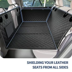 새로운 디자인 대형 애완동물 뒷좌석 확장기 자동차 보호대 해먹 강아지 카시트 커버 하드 바닥 여행용, Black