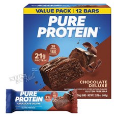 퓨어프로틴 초콜릿 디럭스 프로틴 바 12개입 PURE PROTEIN CHOCOLATE DELUXE PROTEIN BARS, 1개, 600g