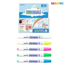 목욕놀이 크레용5색세트 문교 욕실크레용, 5색, 1개