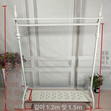 빈티지 앤틱 행거 코트랙 드레스룸 북유럽 엔틱, 유럽식 단봉 1.2m 상하판 포함 A