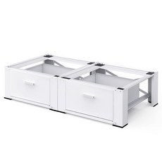 서랍 포함 세탁기 건조기 받침대 2팩 - 세탁기 및 건조기 스탠드용 71.1cm(28인치) 세탁 받침대 스틸 세탁기 스탠드 레이저 높이 36.9cm(14.3인치) 높이 화이, 서랍 포함 세탁기 건조기 받침대 2팩 - 및 스탠드용