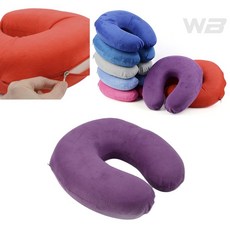 와볼샵 목베개 메모리폼 극세사 컬러랜덤 여행용 휴식 베게
