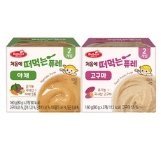 베베스트 처음에 떠먹는 퓨레 2종 국산 유기농 퓨레, 1세트, 320g, 야채+고구마