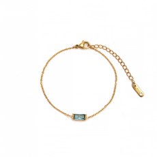 鈦鋼生日石鋯石項鍊 - 12月份誕生石項飾 高保色女士項鏈, 3月手鍊, 1個