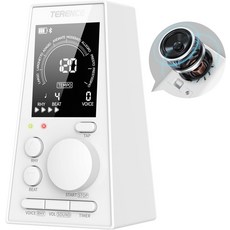 피아노 기타 드럼 및 모든 악기를 위한 테렌스 메트로놈 볼륨이 있는 디지털 리듬 조절 가능 충전식 타이머 기능이 전기 LCD 디스플레이화이트, White