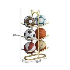 보관대 볼 다용도 거치대 정리함 이동식 공 볼카트 정리, 1개, 고양이 귀 스타일 3단 골드